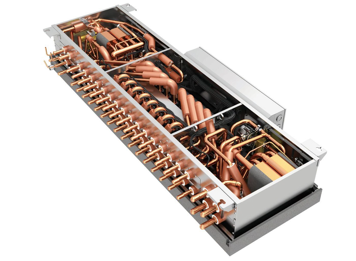 Internal hydraulic schematic of Mitsubishi Electric Hybrid VRF