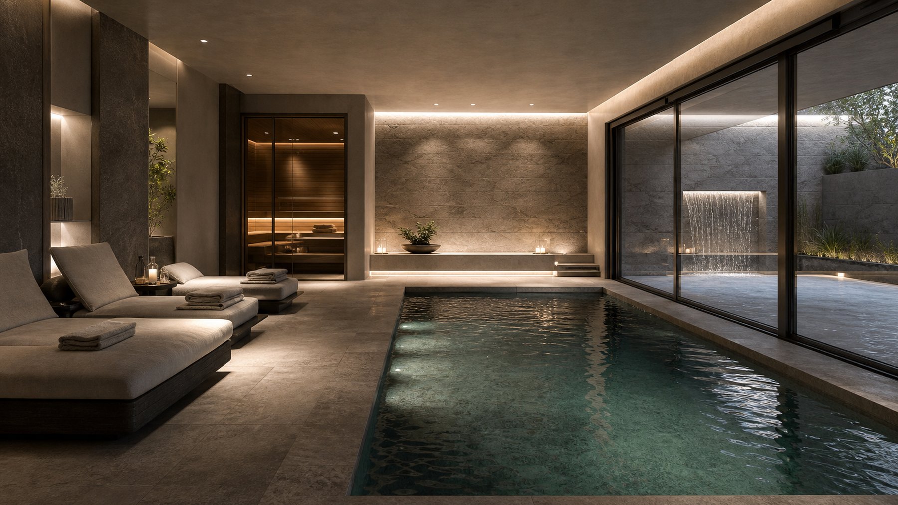SPA та басейн у сучасній приватній резиденції